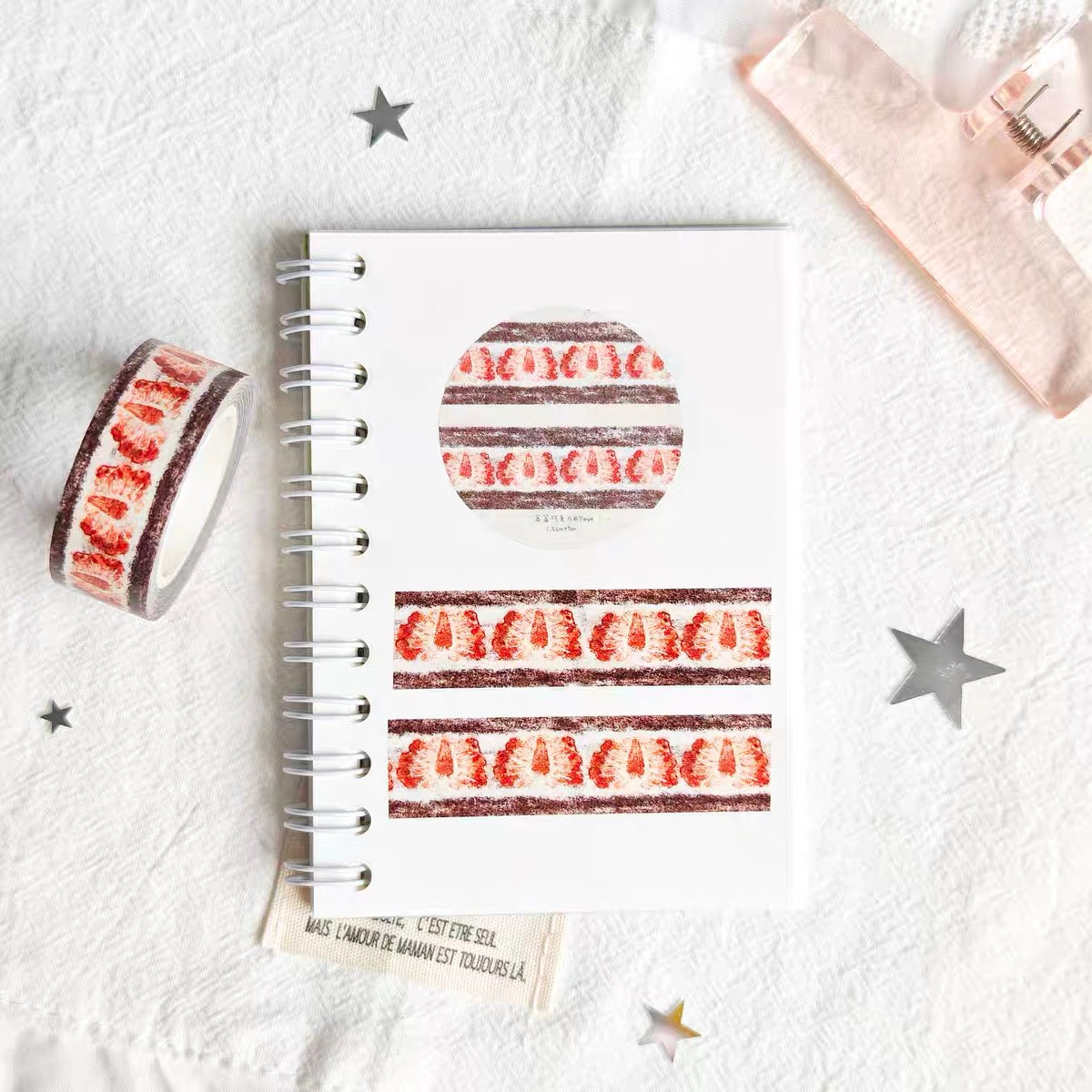 Cake-themed washi tape sticker strips
