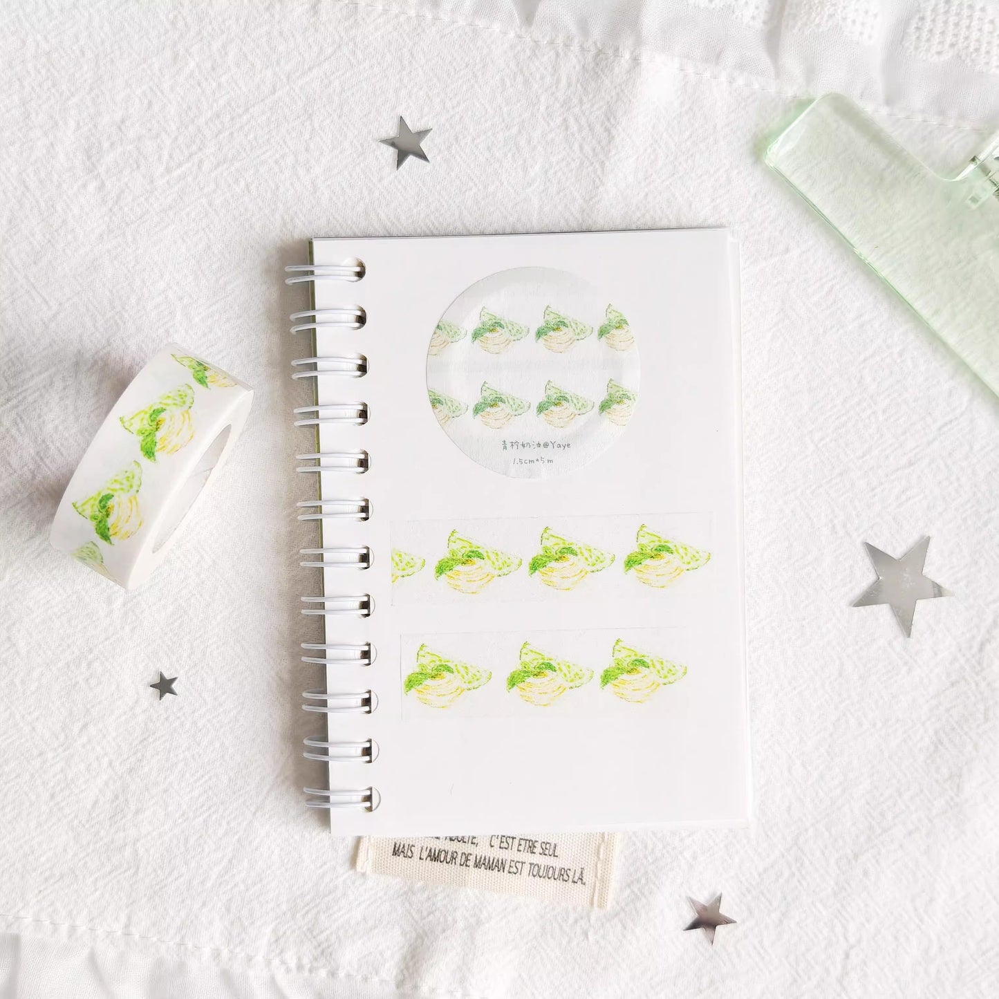 Cake-themed washi tape sticker strips