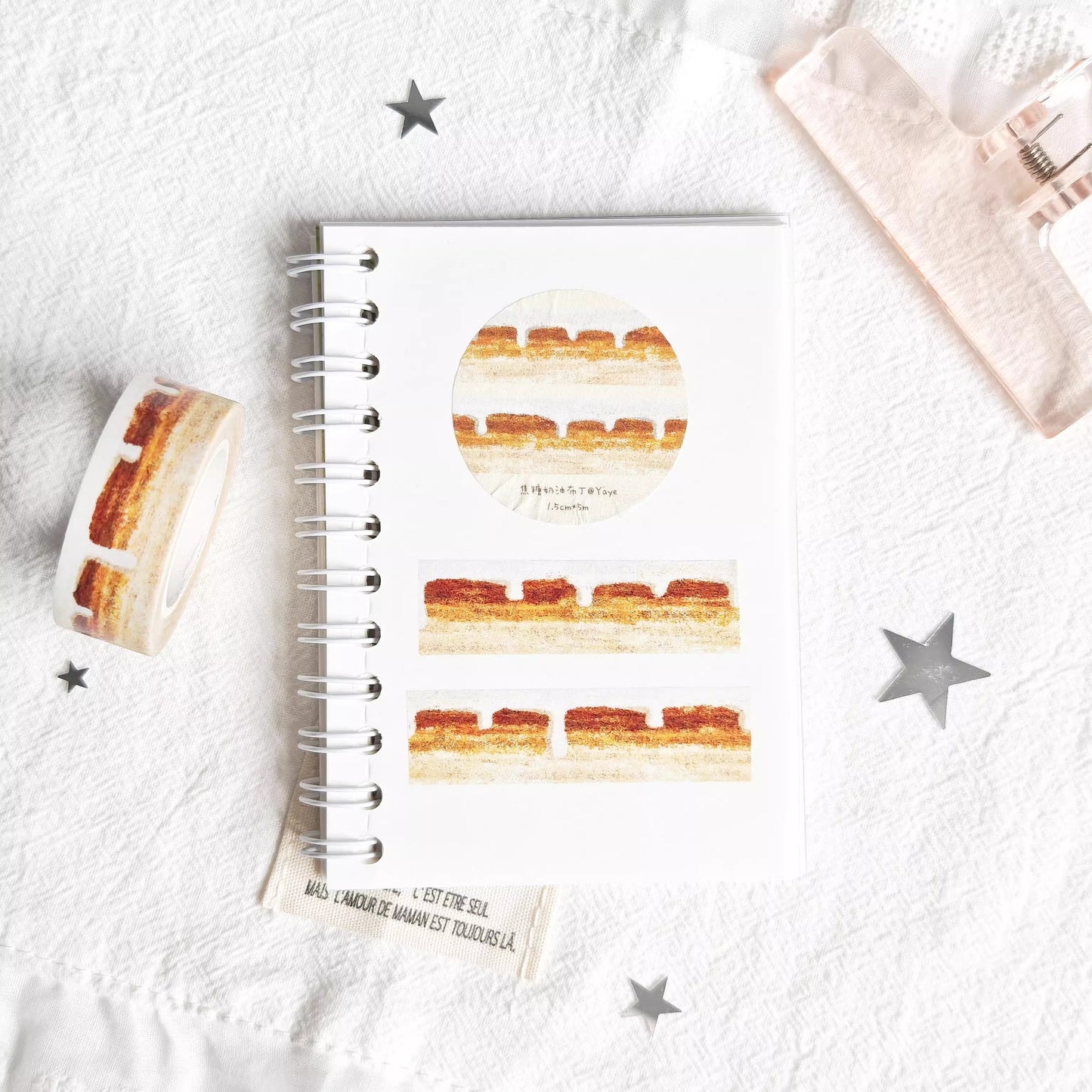 Cake-themed washi tape sticker strips
