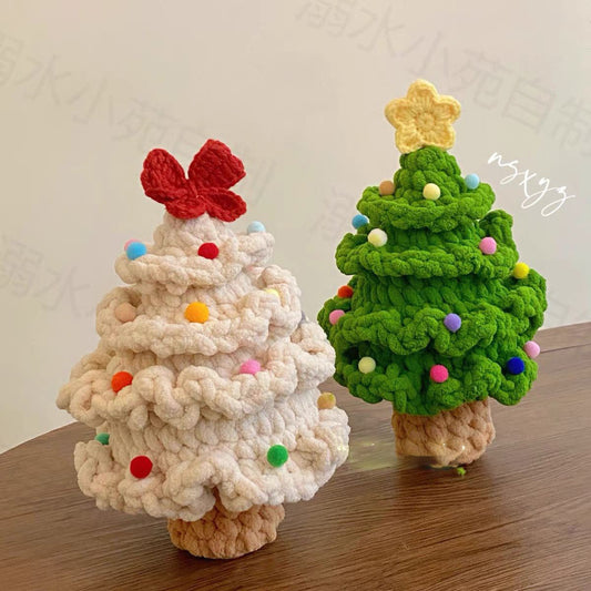 Handmade DIY Knitting Kit Crochet Christmas Tree Yarn for Homemade Christmas Crafts
