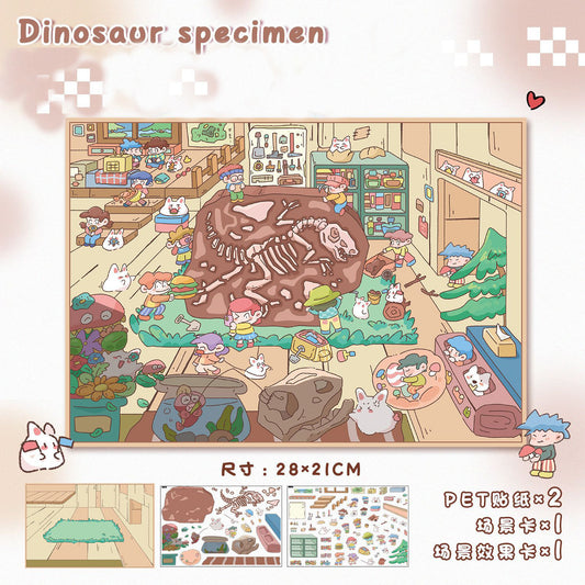 3D Layered Landscape Sticker - Large DIY Collage Decal for Stress Relief