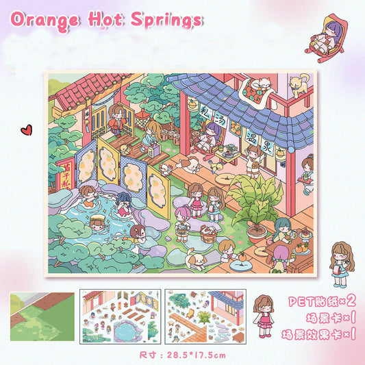 3D Layered Landscape Sticker - Large DIY Collage Decal for Stress Relief