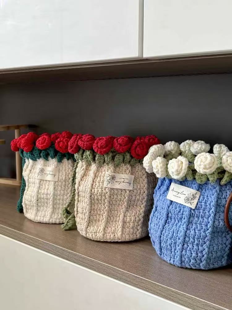 Rose Bouquet Handwoven Tote & Crossbody Bag DIY Craft Kit
