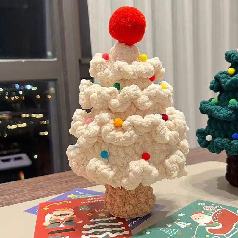 Handmade DIY Knitting Kit Crochet Christmas Tree Yarn for Homemade Christmas Crafts