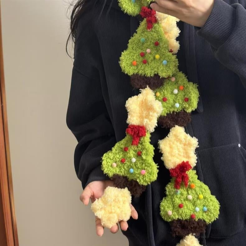 Handmade DIY Christmas Tree Scarf Knitting Kit for Winte
