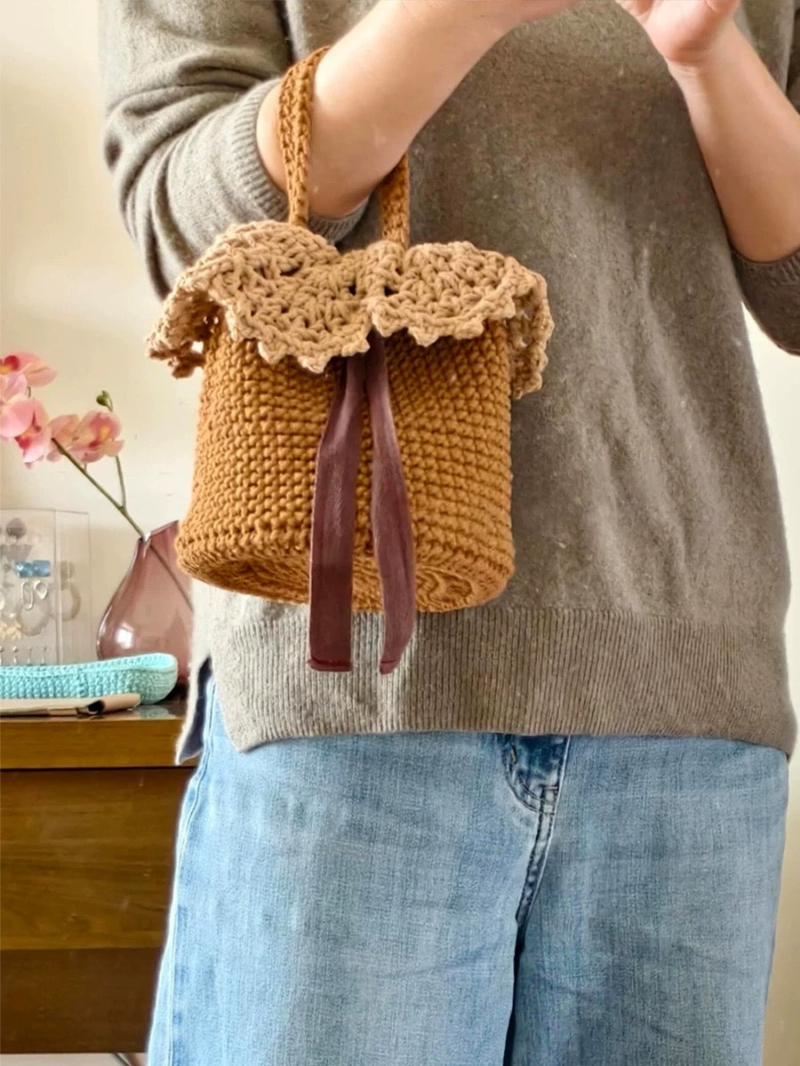 Handmade DIY Lace Basket Knitting Kit