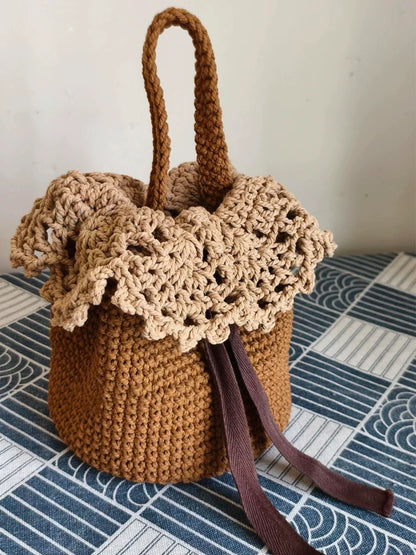 Handmade DIY Lace Basket Knitting Kit