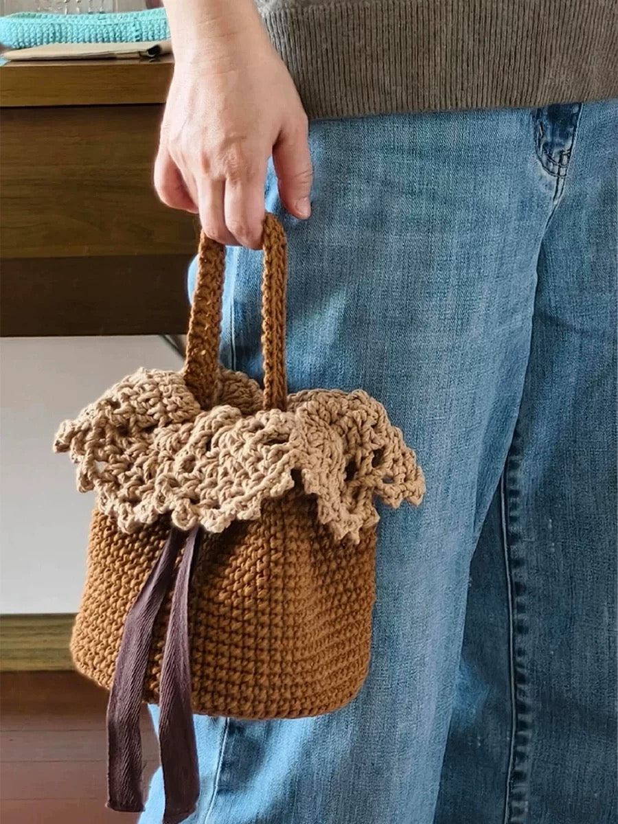 Handmade DIY Lace Basket Knitting Kit