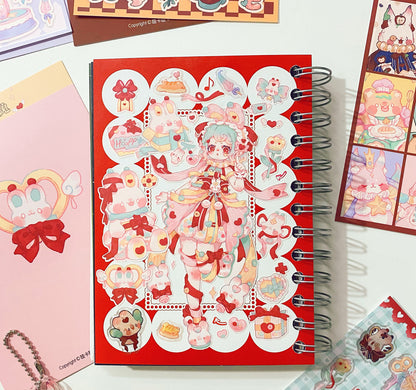 Original Lolita Character Flat Stickers for DIY Scrapbooking, Gu-ben, and Phone Case Decoration.