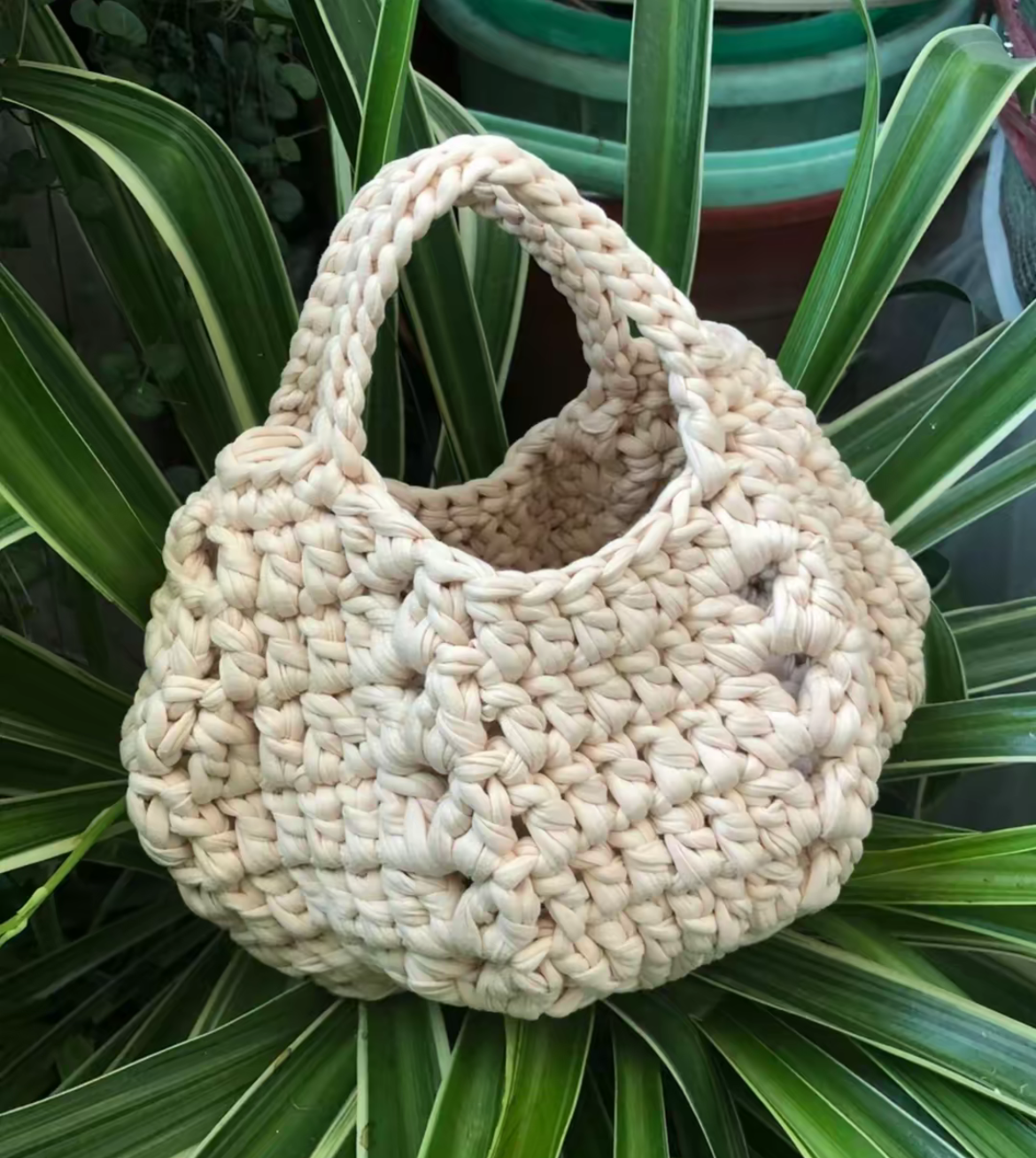Stripe Yarn Handmade Knitting Kit – DIY Crochet Tote Bag, Mini Pumpkin Pouch, Delicate Handbag, Handmade Shoulder Bag