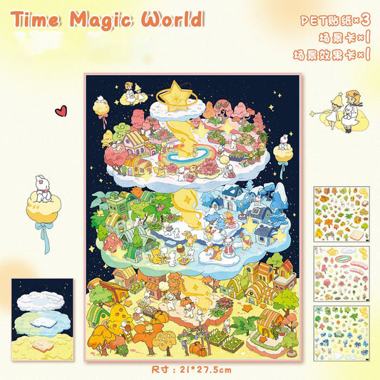 3D Layered Landscape Sticker - Large DIY Collage Decal for Stress Relief