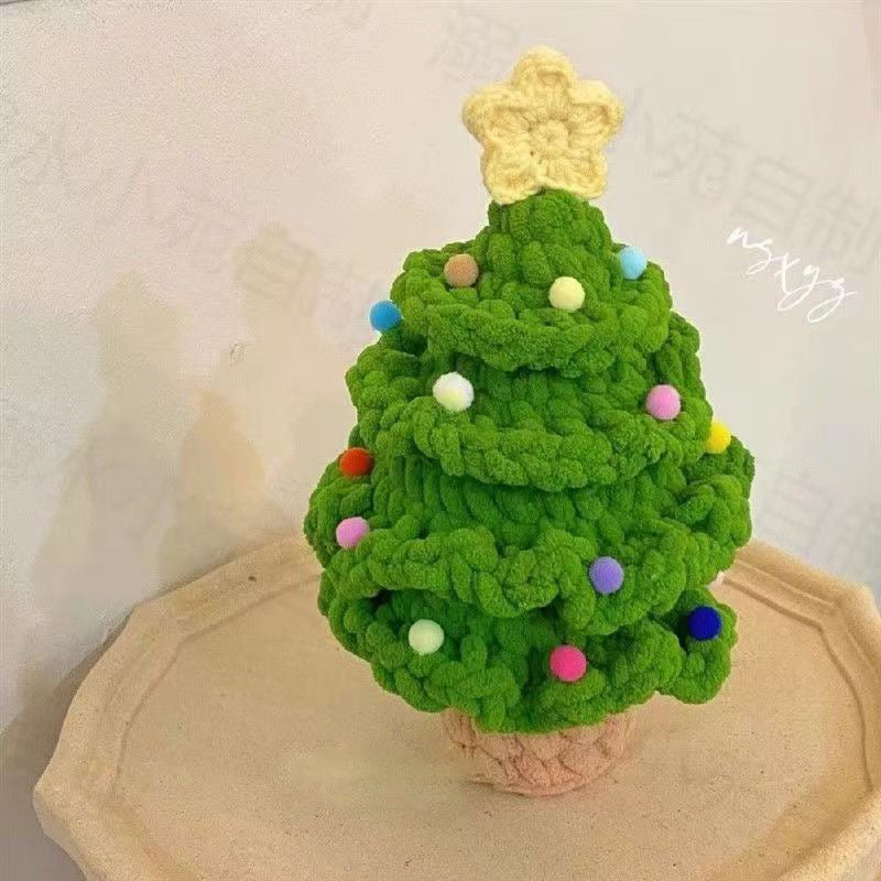 Handmade DIY Knitting Kit Crochet Christmas Tree Yarn for Homemade Christmas Crafts