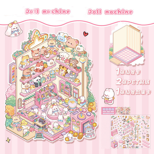 3D Layered Landscape Sticker - Large DIY Collage Decal for Stress Relief