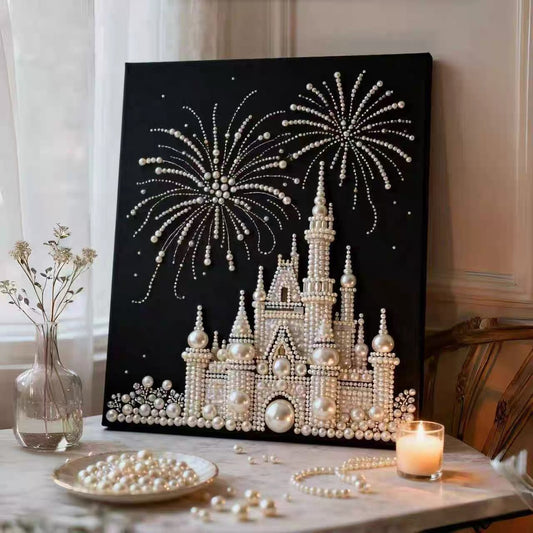 ‌Firework Castle Diamond Painting with Pearl DIY Craft‌。