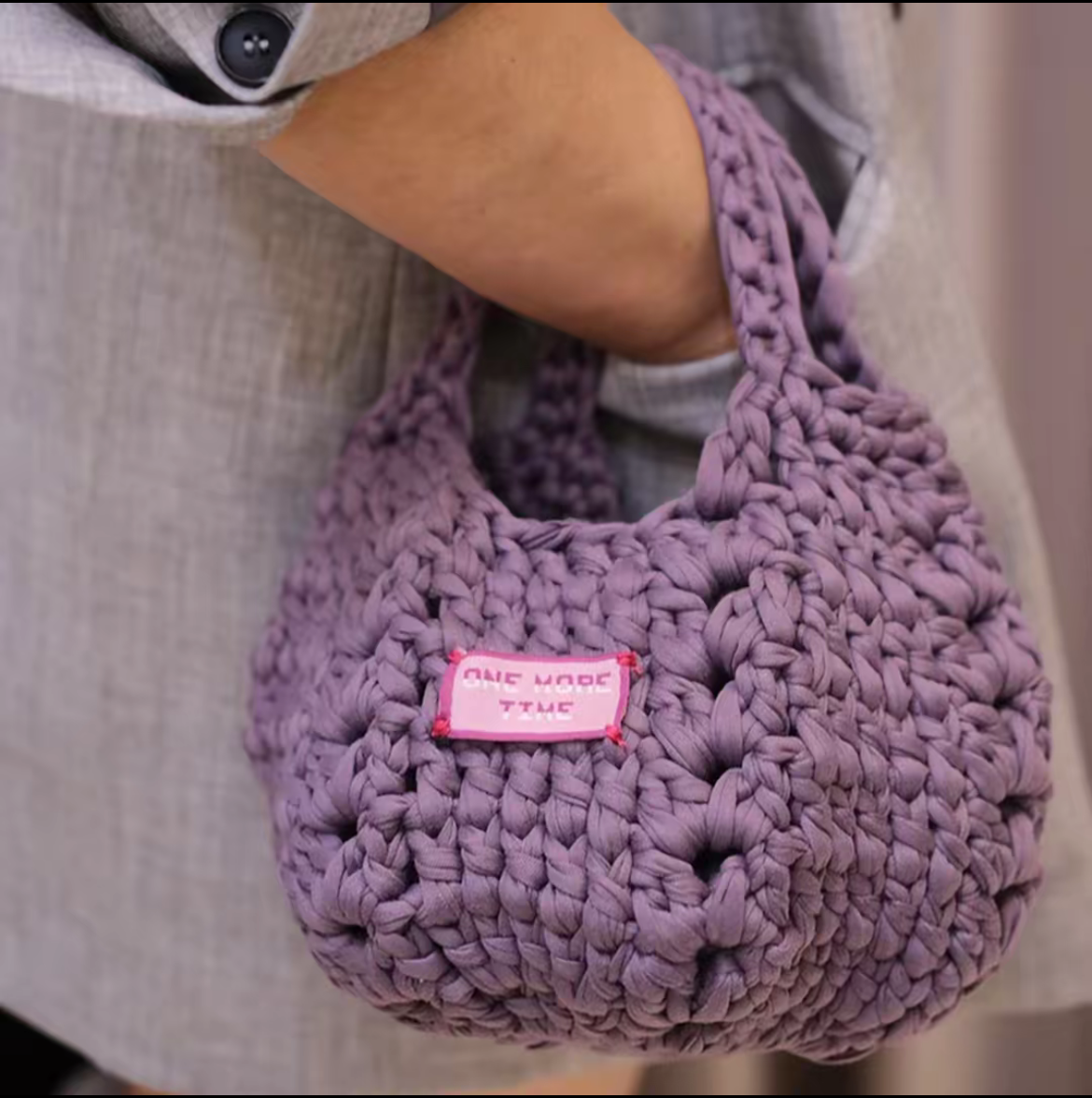 Stripe Yarn Handmade Knitting Kit – DIY Crochet Tote Bag, Mini Pumpkin Pouch, Delicate Handbag, Handmade Shoulder Bag