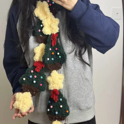 Handmade DIY Christmas Tree Scarf Knitting Kit for Winte