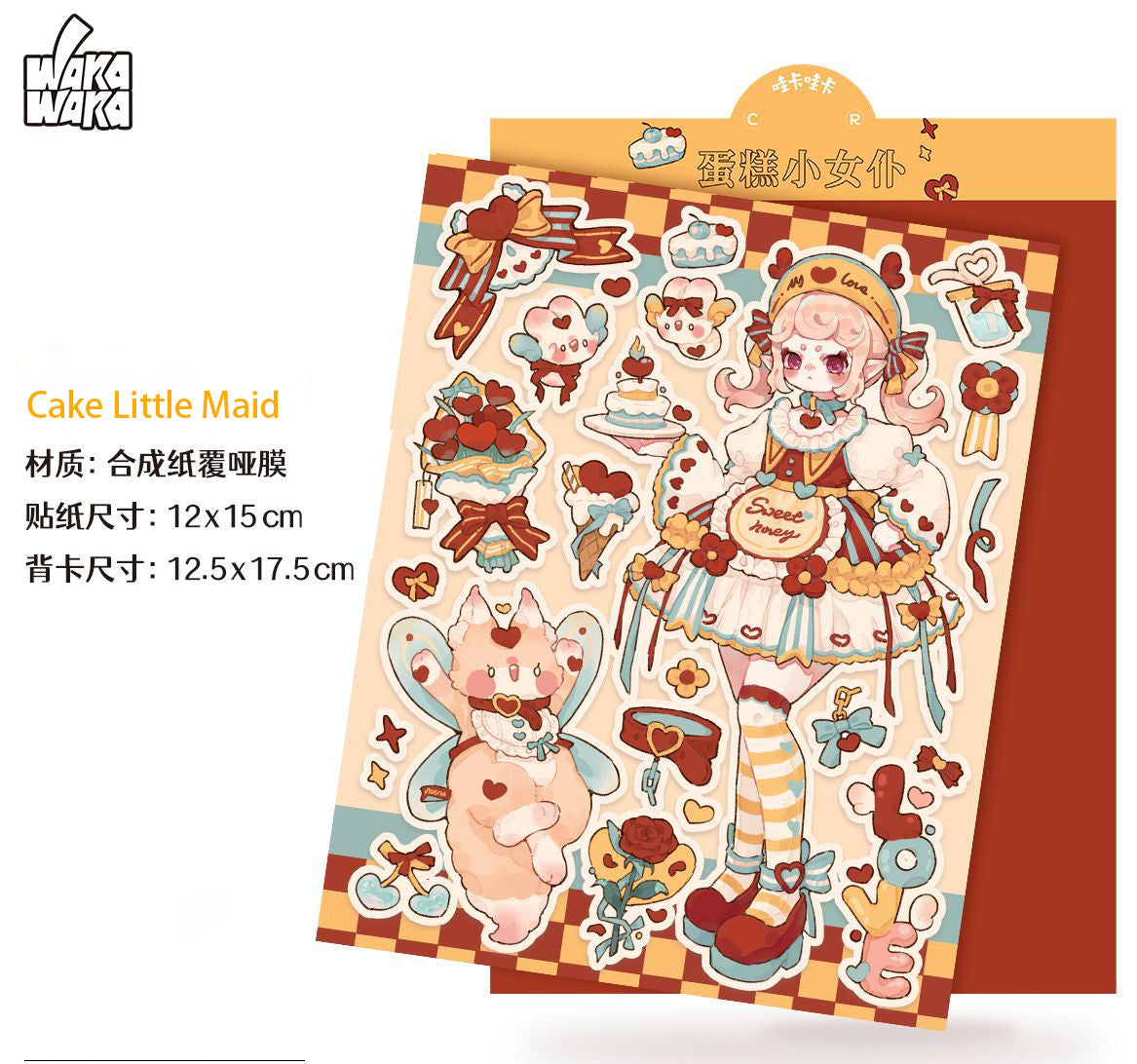 Original Lolita Character Flat Stickers for DIY Scrapbooking, Gu-ben, and Phone Case Decoration.