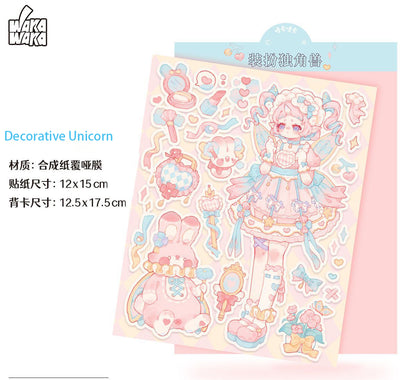 Original Lolita Character Flat Stickers for DIY Scrapbooking, Gu-ben, and Phone Case Decoration.
