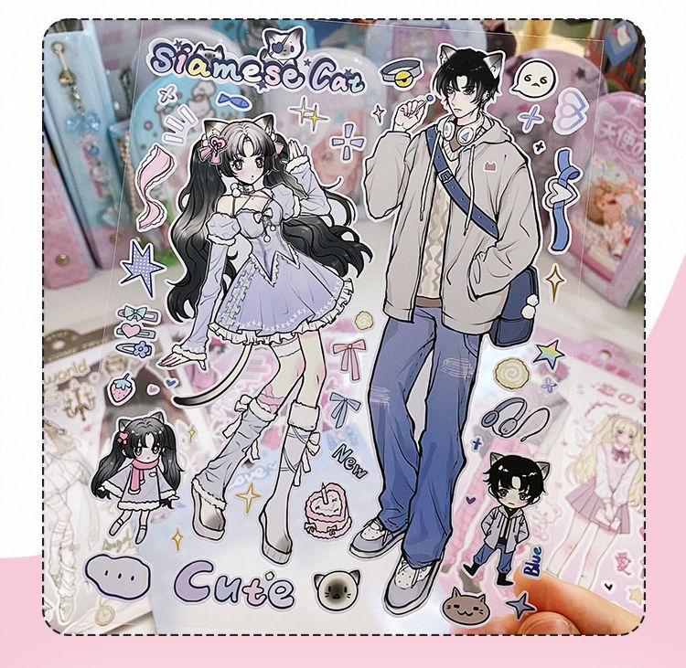 ‌WAKA ORIGINAL Romantic Couples Series Stickers - Anime Scrapbook/GUKA/GUBEN/Phone Case Decor Wholesale