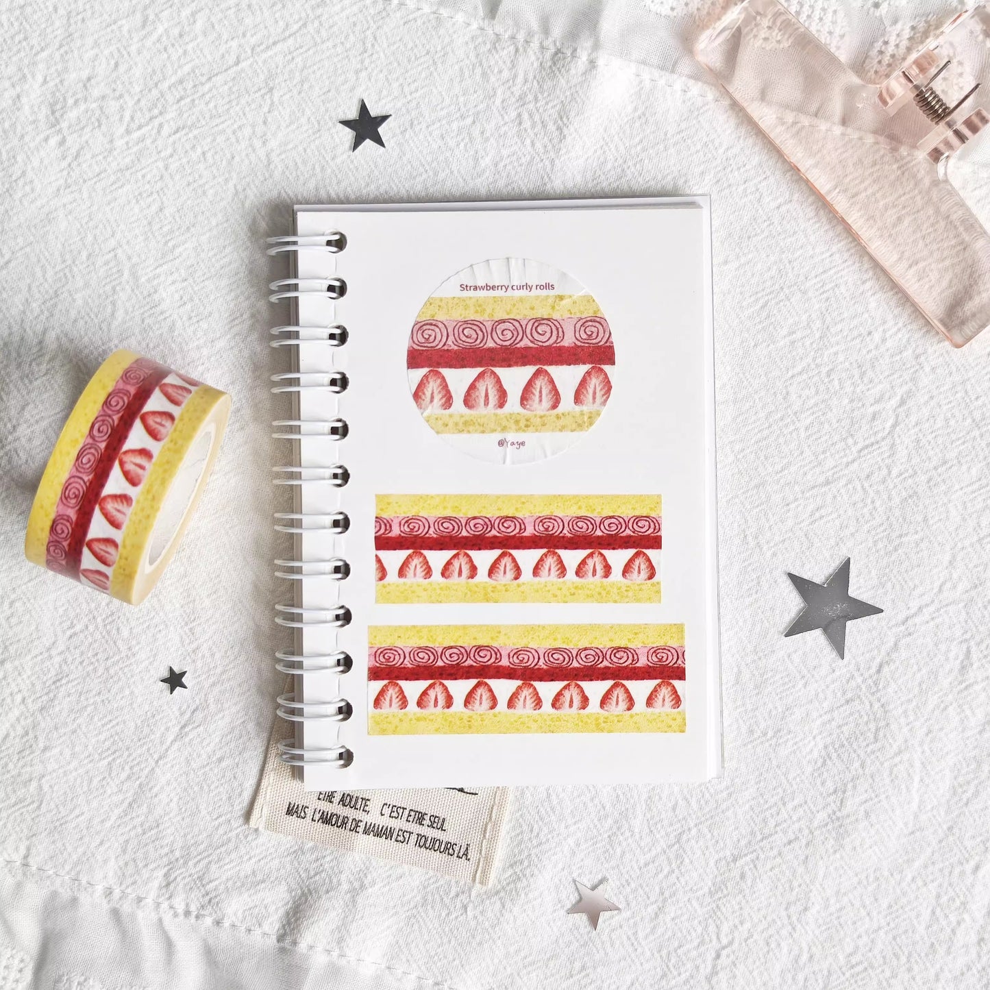 Cake design sticker strips for journaling