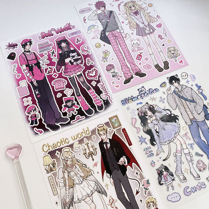 ‌WAKA ORIGINAL Romantic Couples Series Stickers - Anime Scrapbook/GUKA/GUBEN/Phone Case Decor Wholesale