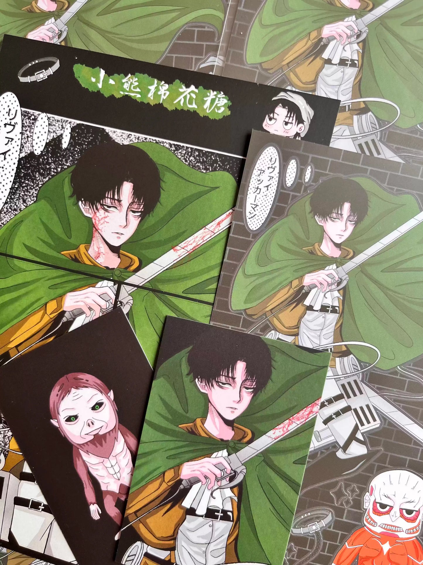 Gudak Stickers - Attack on Titan (Levi) & One Piece (Zoro) Collection - Journaling Decals for Scrapbooking & Card Making
