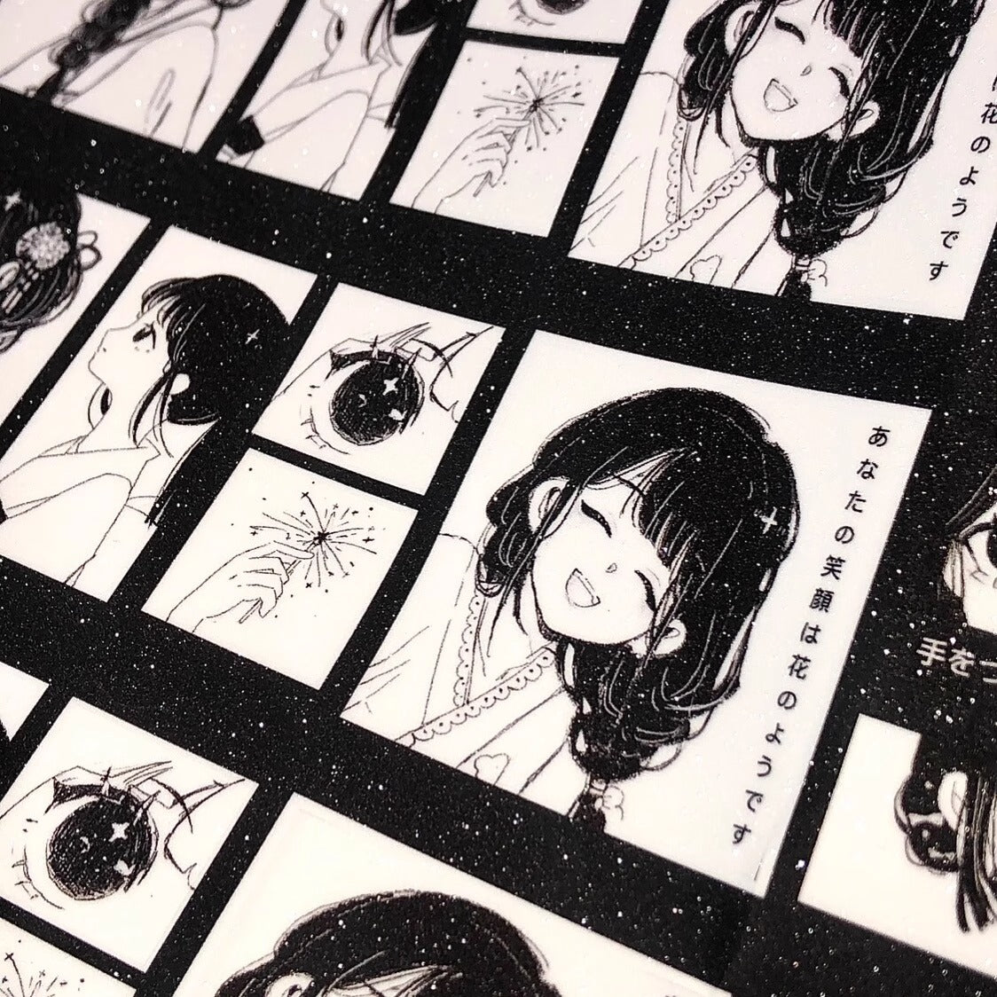 Pepper Toast Black & White Story Die-Cut Sticker Roll - Salt-style Journaling Material, Character Collage, Cute Aesthetic