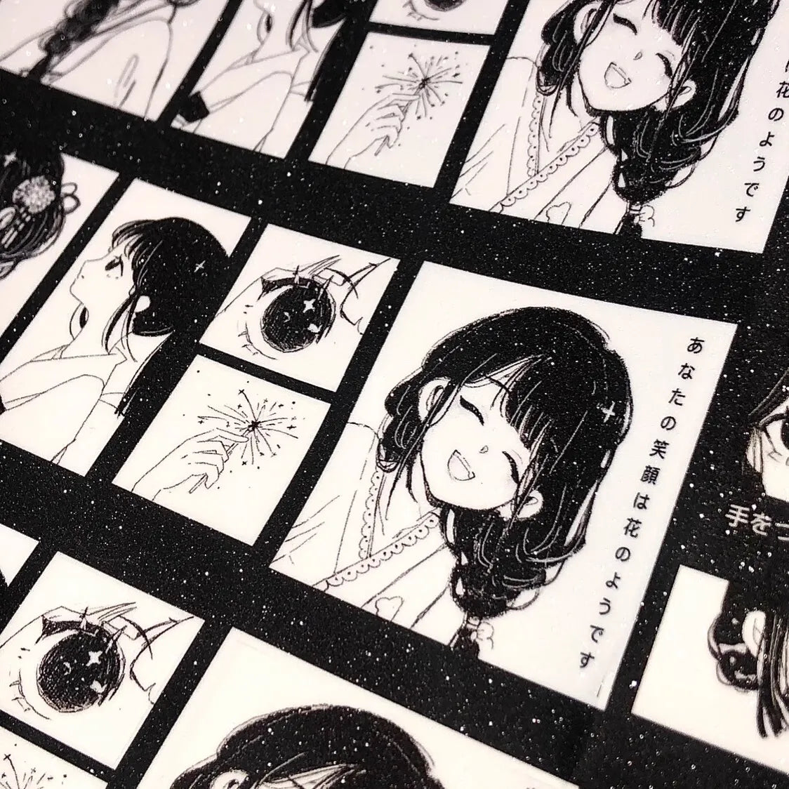 Pepper Toast Black & White Story Die-Cut Sticker Roll - Salt-style Journaling Material, Character Collage, Cute Aesthetic