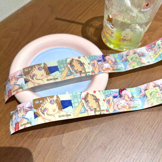 ACCIO × Ollie Frog "Faded Memories" Journal Tape - Grid Pattern Matte/Glitter Lamination Washi Journal Tape