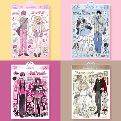‌WAKA ORIGINAL Romantic Couples Series Stickers - Anime Scrapbook/GUKA/GUBEN/Phone Case Decor Wholesale