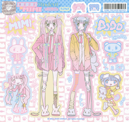 ‌Domi New Release: Korean Anime Characters Sticker Book Set - Sweet-Asian Aesthetic GUKA & Scrapbook Materials
