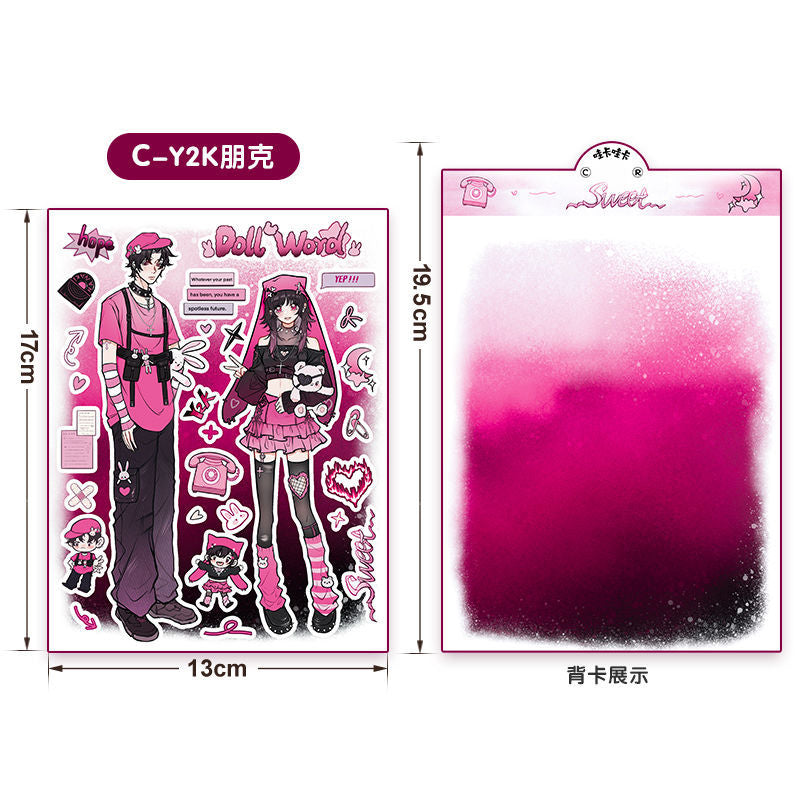 ‌WAKA ORIGINAL Romantic Couples Series Stickers - Anime Scrapbook/GUKA/GUBEN/Phone Case Decor Wholesale