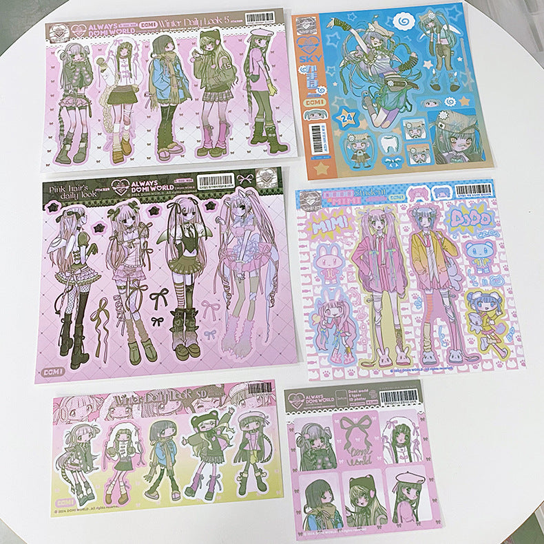 ‌Domi New Release: Korean Anime Characters Sticker Book Set - Sweet-Asian Aesthetic GUKA & Scrapbook Materials