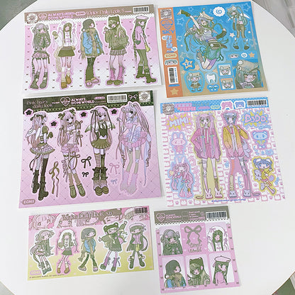 ‌Domi New Release: Korean Anime Characters Sticker Book Set - Sweet-Asian Aesthetic GUKA & Scrapbook Materials