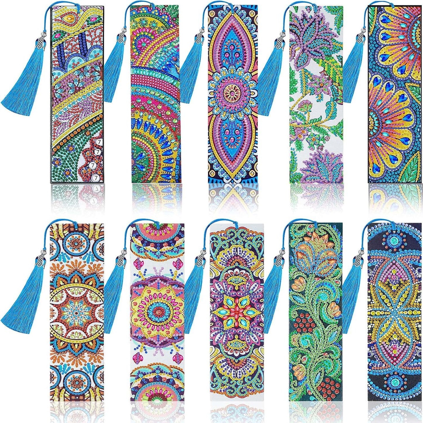‌2025 Creative New Diamond Painting Accessory - Mandala 5D Diamond Sticker PU Leather DIY Bookmark Handicraft Gift for Cross-Border