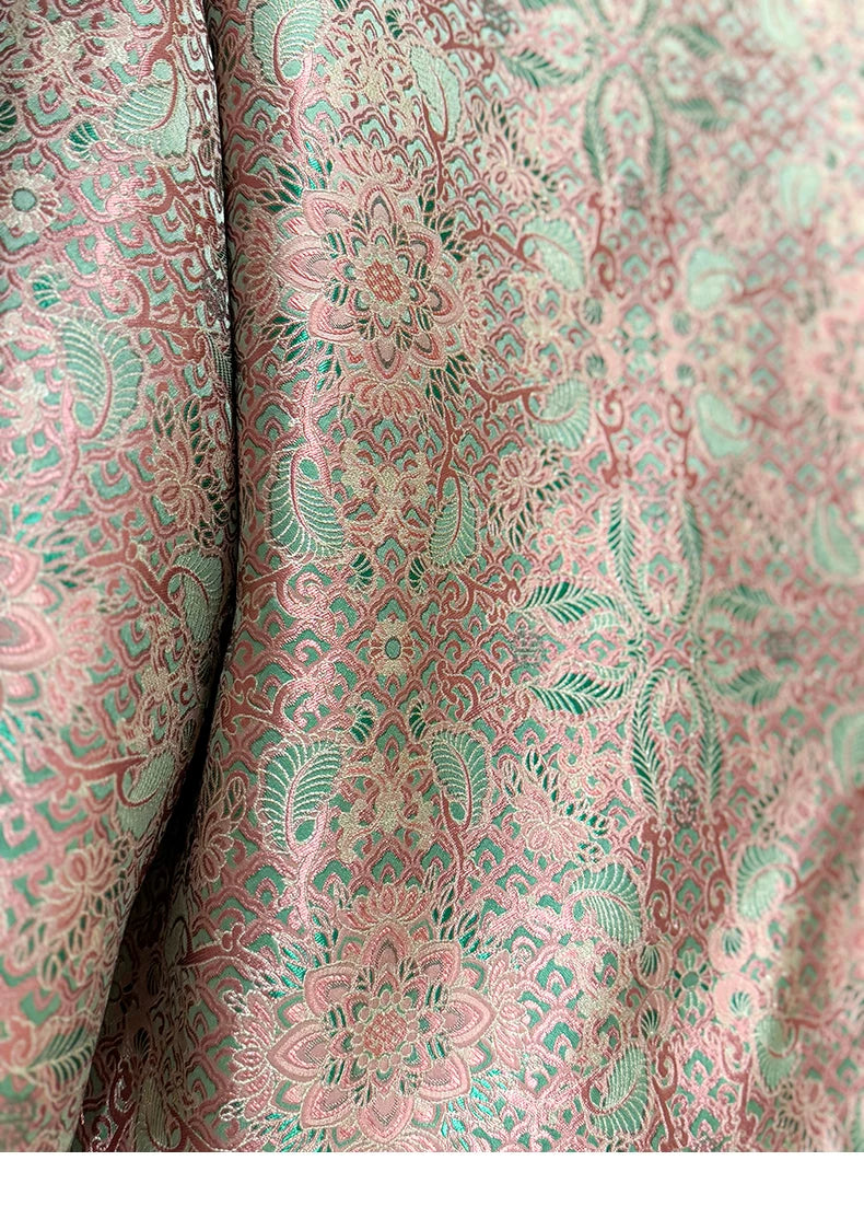 ‌Silk Brocade New Chinese-Style Women's Coat, 2026 Spring Round-Neck Retro Fashion Loose National-Style (or ‘Oriental-Style’) Jacquard Top