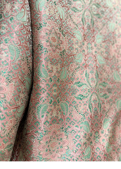 ‌Silk Brocade New Chinese-Style Women's Coat, 2026 Spring Round-Neck Retro Fashion Loose National-Style (or ‘Oriental-Style’) Jacquard Top