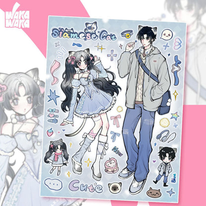 ‌WAKA ORIGINAL Romantic Couples Series Stickers - Anime Scrapbook/GUKA/GUBEN/Phone Case Decor Wholesale