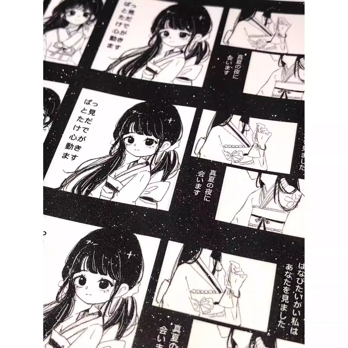 Pepper Toast Black & White Story Die-Cut Sticker Roll - Salt-style Journaling Material, Character Collage, Cute Aesthetic