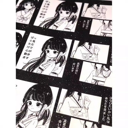 Pepper Toast Black & White Story Die-Cut Sticker Roll - Salt-style Journaling Material, Character Collage, Cute Aesthetic