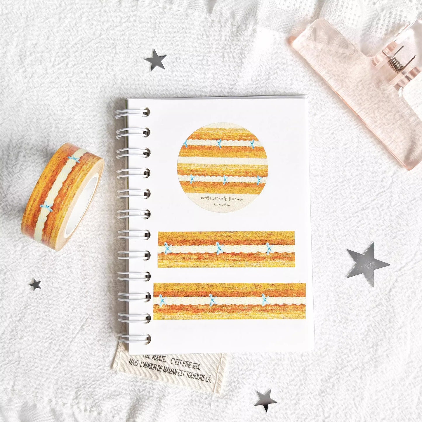Cake-themed washi tape sticker strips
