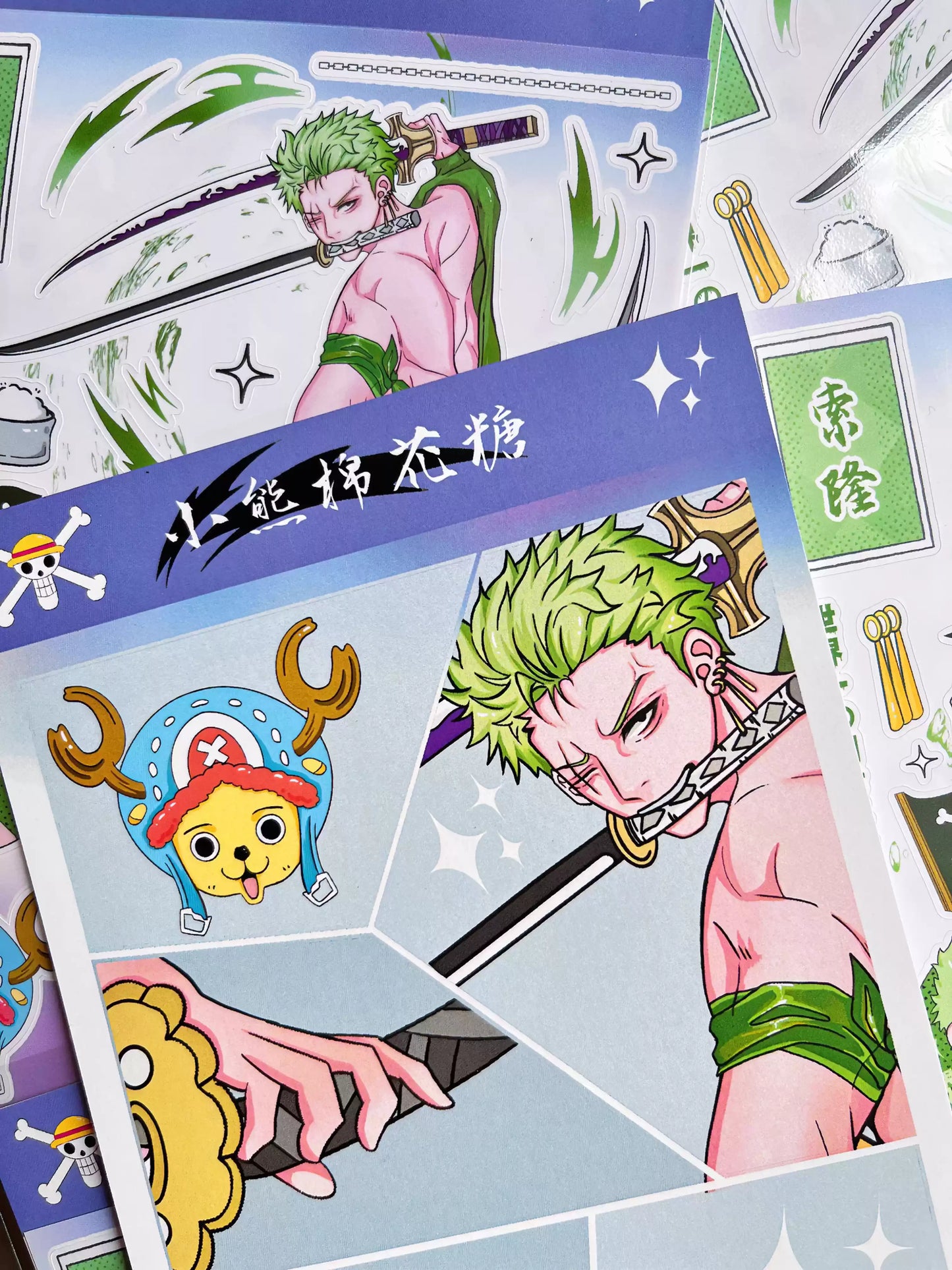 Gudak Stickers - Attack on Titan (Levi) & One Piece (Zoro) Collection - Journaling Decals for Scrapbooking & Card Making