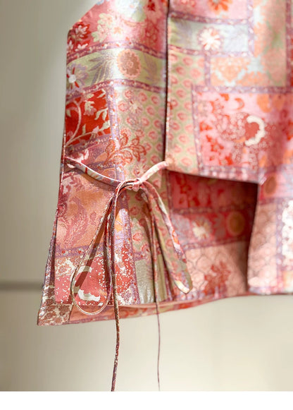 ‌Vintage-Inspired Silk Two-Piece Set‌ Mandarin Collar Shirt + Vest with Frog Closures (Spring 2026 Collection)