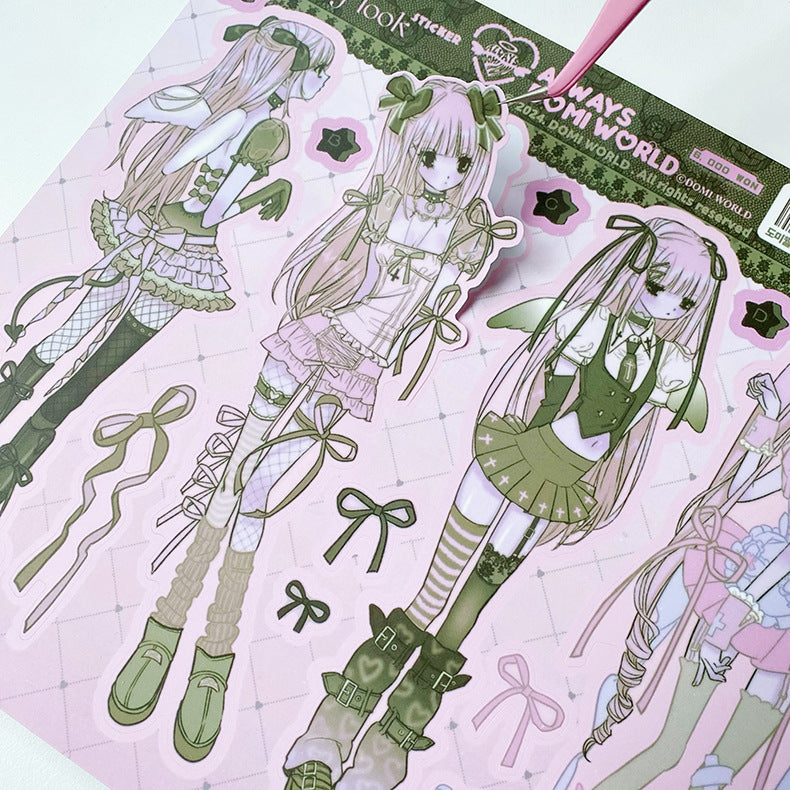 ‌Domi New Release: Korean Anime Characters Sticker Book Set - Sweet-Asian Aesthetic GUKA & Scrapbook Materials