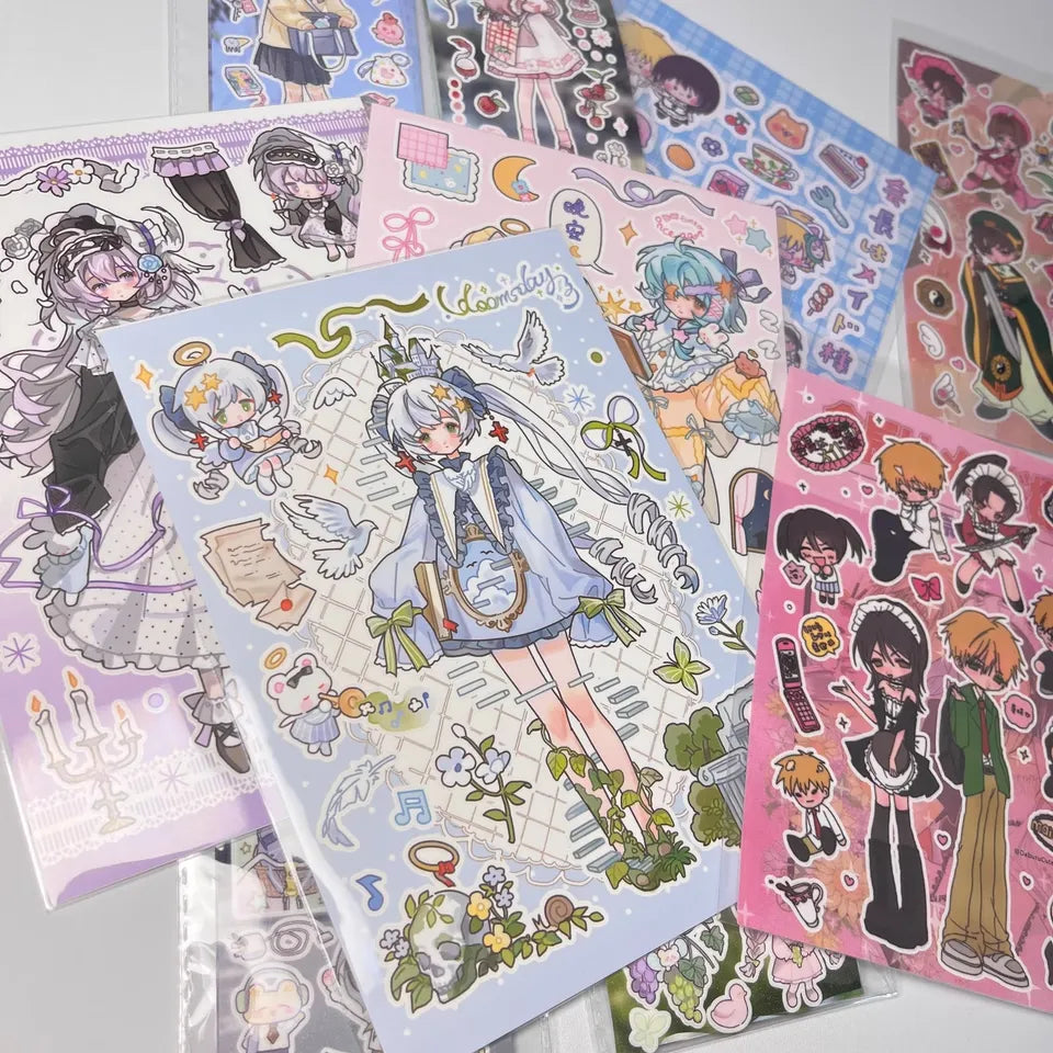 Gudak Stickers - Attack on Titan (Levi) & One Piece (Zoro) Collection - Journaling Decals for Scrapbooking & Card Making