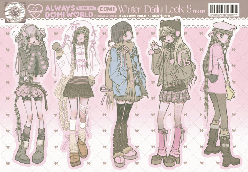 ‌Domi New Release: Korean Anime Characters Sticker Book Set - Sweet-Asian Aesthetic GUKA & Scrapbook Materials