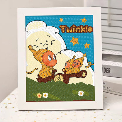 Star People Diamond Painting DIY Cartoon Diamond Mosaic Children's Craft Diamond Painting with Frame"
