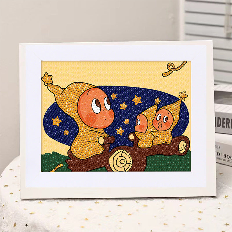 Star People Diamond Painting DIY Cartoon Diamond Mosaic Children's Craft Diamond Painting with Frame"