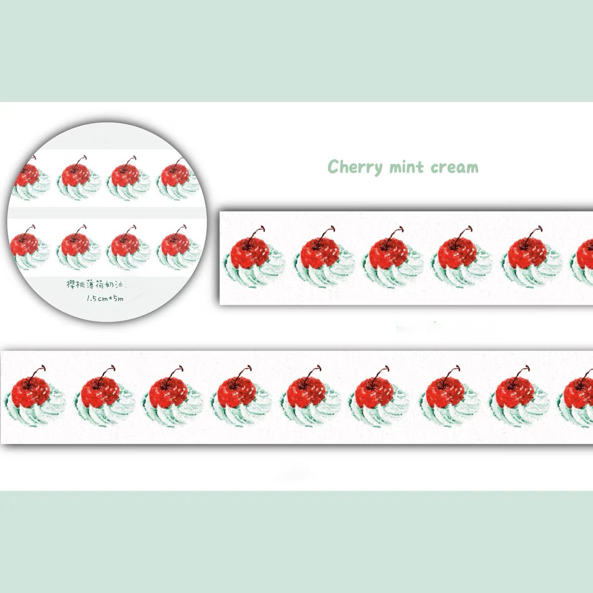 Cake-themed washi tape sticker strips