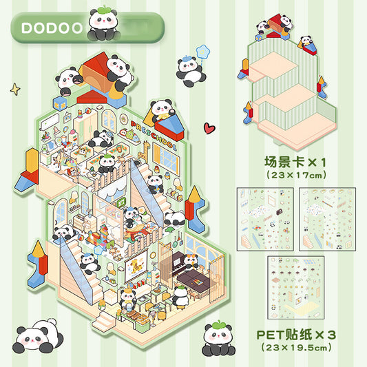 3D Layered Landscape Sticker - Large DIY Collage Decal for Stress Relief